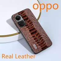 สำหรับ Oppo Reno 10 5G/10 Pro + 5G เคสหนังแท้เป็นทางการสุดหรูฝาหลังหนังวัวเคสครอบโทรศัพท์