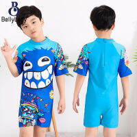 Kids One-piece Swimwear Cartoon Printing Sunscreen Quick Drying Swimsuit For 4-8 Years Old Boys【fast】