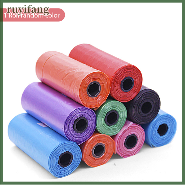 ruyifang-15ชิ้น-เซ็ต-pet-dog-poop-bags-dispenser-collector-scoop-holder-cat-pooper-bag