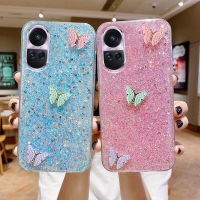 เคสOPPO Reno10 Pro Reno10pro+ ผีเสื้อสีสันสดใสตกแต่งปลอกโทรศัพท์ซิลิโคนนิ่ม OPPO Reno 10 Pro 5G ฝาครอบโทรศัพท์