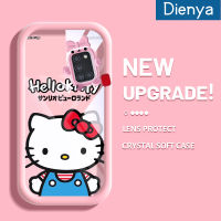 Dienya เคสปลอกสำหรับ Samsung A21s การ์ตูนน่ารักตลก Hello Kitten สีสันสดใสเคสมือถือแบบนิ่มสุดน่ารักกันกระแทกแบบใสเคสป้องกันโปร่งใสลายกล้องถ่ายรูปสุดสร้างสรรค์