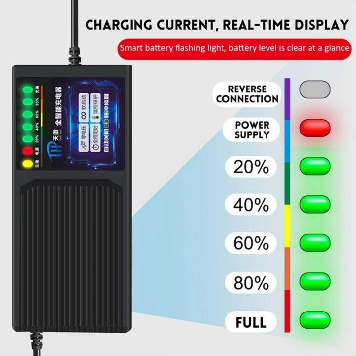 20ah-electric-vehicle-charger-with-7-light-power-display-current-leakage-protection-lead-acid-charger