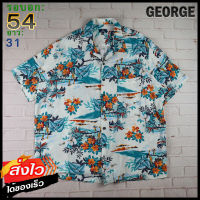 GEORGE อก 54 นิ้ว เสื้อฮาวายชาย เสื้อวินเทจ เสื้อผ้าผู้ชาย Rayon แขนสั้น เนื้อผ้าดี MADE IN BANGLADESH