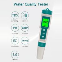 7In1 Water Quality Detector PH/TDS/EC/Salinity/ORP/S.G/Temperature Measuring Pen Aquarium Water Monitor Digital Display PH Meter Inspection Tools