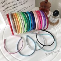 【Ready Stock】 ₪ C18 Multicolor Hair Band Headdress For DIY Fresh Simple Candy Color Thin Silk Satin Headband Hair Accessories