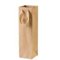 36 Pack Solid Brown Kraft Paper Bags with Sturdy Rope - 4Inch x 4Inch x 13.8Inch - Ideal for Wine,Gifts