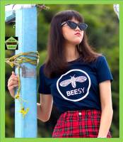 BEESY  เสื้อคอกลม ชาย หญิง    รุ่น LOGO สีกรม