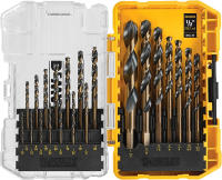 DEWALT DWA1181 21-Piece Set Black Oxide Coated Hss Twist Drill Bit Set