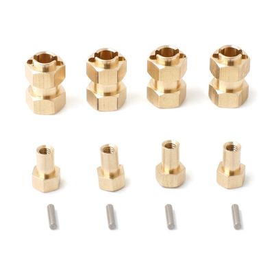 4Pcs Brass Extended Wheel Hex Hub Adapter 9750 for Traxxas TRX4M TRX-4M 1/18 RC Crawler Car Upgrades Parts Accessories