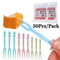 10/50Pcs Fruits Forks Cartoon Mini Animal Forks Snack Cake Desserts Food Fruits Toothpick Table Decorations Kitchen Tableware