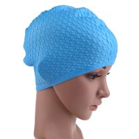 Flexible Adult Swimming Cap Waterproof Silicon Waterdrop Cover Multicolor Swim Caps