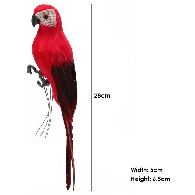 นกแก้วโฟมขนนกแก้วทำด้วยมือโมเดลแกะสลักเทียมทำด้วยมือสำหรับประดับ-hiasan-taman-rumah-นกแก้วโฟม