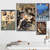 Sumanssa 24X36 Utagawa Kuniyoshi Canvas Poster | Exquisite Wall Art For Home, Bar, Cafe | ของขวัญที่ไม่ซ้ำกัน | ภาพวาดพิมพ์ตกแต่ง