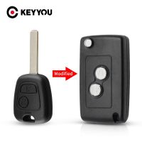 KEYYOU 10pcs 2 BTN Modified Flip Car Remote Key Case Blank Shell For Citroen C1 C2 C3 Xsara Picasso For Peugeot 206 306 307 406