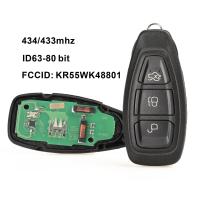 Kr55wt48801กุญแจรีโมทอัจฉริยะ,สำหรับFord Focus C- Max Mondeo Kuga Fiesta B- Max 433/434Mhz 4d63 80บิตไร้กุญแจอัจฉริยะ