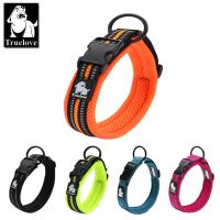 【CW】 Truelove Adjustable Mesh Padded Pet Dog Collar 3M Reflective Nylon Dog Collar Durable Heavy Duty for all breed all weather 8size