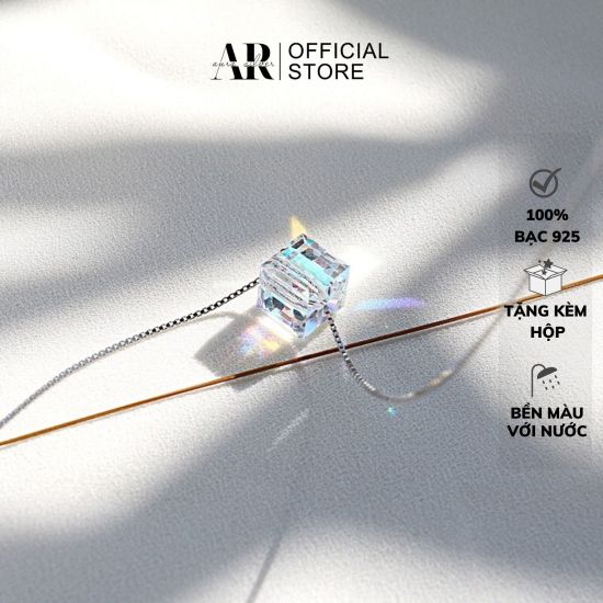 Dây chuyền bạc nữ aura,thiết kế vòng cổ bạc mặt đá pha lê 7 màu-aurasilver - ảnh sản phẩm 1