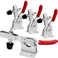 ✸✌ 4Pcs Heavy Duty Toggle Clamp GH-201B 220Lbs / 100kg Holding Capacity Horizontal Toggle Clamp Latches Quick Release Jig Clamps