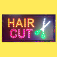 ป้ายไฟ LED HAIR CUT ป้ายไฟ ป้ายไฟตกแต่งร้าน ป้ายไฟวิ่ง ป้ายไฟตัวอักษร ป้ายไฟสำเร็จรูป หลอดไฟLED  เพิ่มเอกลักษณ์