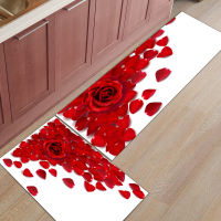 Rose Flowers Red Road City Long Kitchen Mat Home Entrance Doormat Anti-slip Bathroom Rug Home Floor Decoration