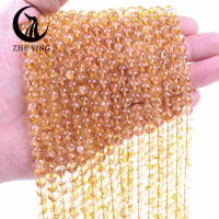 Zhe Ying ขายส่ง 6/8/10mm Citrine สร้อยข้อมือลูกปัดรอบหินธรรมชาติ Healing คริสตัลอัญมณี Citrine ระดับ 1 ลูกปัดสำหรับเครื่องประดับทำ