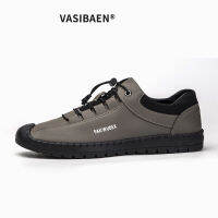 VASIBAEN รองเท้าผู้ชายรองเท้าหนังสบายแนวโน้มแฟชั่นอเนกประสงค์ระบายอากาศนุ่ม Soled รองเท้าธุรกิจสบายๆ