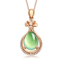 New Temperament Inlaid With Imitation Natural Grape Stone Green Gem Pendant Female