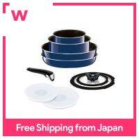 Tefal กระทะทอด9ชิ้นชุดไฟแก๊สเท่านั้น Ingenio Neo Granblue ชุด9ไทเทเนียมพรีเมียร์5ชั้นเคลือบ L61491มือจับ T-Fal [ไม่รองรับ IH]