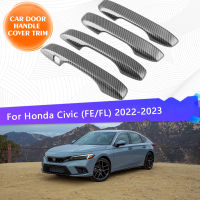 Chrome Car Door Handle Cover Trim Set For Honda Civic FE FL 2022 2023 Sedan Liftback Chromium Styling Exterior Parts Accessories