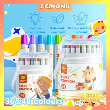 Jar Melo Washable Crayons Non Toxic Crayons Bulk Kids Creative Painting  Crayons for Toddlers School Art Supplies Children Gift Coloring Pen Easy to  Hold Large Crayons