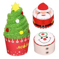 ♈™ Christmas Cake Shape Towel Snowman Dinner Decor 2022 Embroidered Towel For 2023 Christmas Eve New Year Children 39;s Gift U7O1