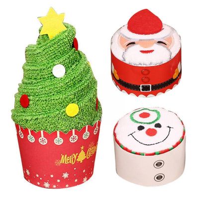 ✻﹉ Christmas Cake Shape Towel Snowman Dinner Decor 2022 Embroidered Towel For 2023 Christmas Eve New Year Children 39;s Gift U7O1