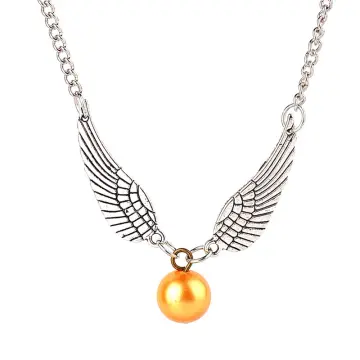 Quidditch The Deathly Hallows Wings Golden Snitch Harry Potter Necklace Hot  Gift