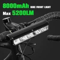 HOT★อัพเกรดจักรยานแสงด้านหน้า5200Lumen Bike Light 8000MAh กันน้ำไฟฉาย USB ชาร์จ MTB โคมไฟอุปกรณ์เสริม