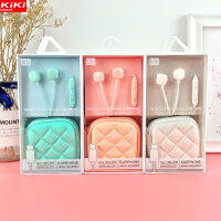 New stylekiki-291 แบบอินเอียร์ TYPE-C ศัพท์มือถือสายควบคุมจูนเนอร์ชุดหูฟังกระเป๋าเก็บบูติกกล่องหูฟังการ์ตูน