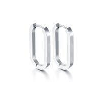 ？》：“： Classic Design Geometric Rectangular Lock Buckle  Color Metal Brass Oval Shape Small Hoop Earrings Women Party Jewelry Gift