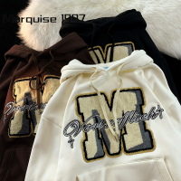 Marquise1997 เสื้อฮู้ด เสื้อแขนยาวอบอุ่น หลวมและสบาย สบายๆ ชิค วินเทจ แฟชั่น WWY23A0PR8 43Z231024