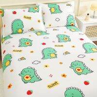 【Ready】? pure ildrens cartoon bed sheet sgle piece ild baby quilt sheet 1.5m boy dosaur sheet