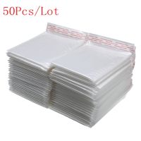 50 ชิ้น/ล็อตซองจดหมายโฟมสีขาว Self Seal Mailers เบาะจัดส่งซองจดหมาย Bubble Mailing กระเป๋าจัดส่งแพคเกจกระเป๋า-Shop5779273 Store