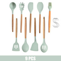 9101112PCS Kitchen Cooking Tools Set Silicone Utensils Set Turner Tongs Spatula Soup Spoon Non-stick Shovel Oil Brush