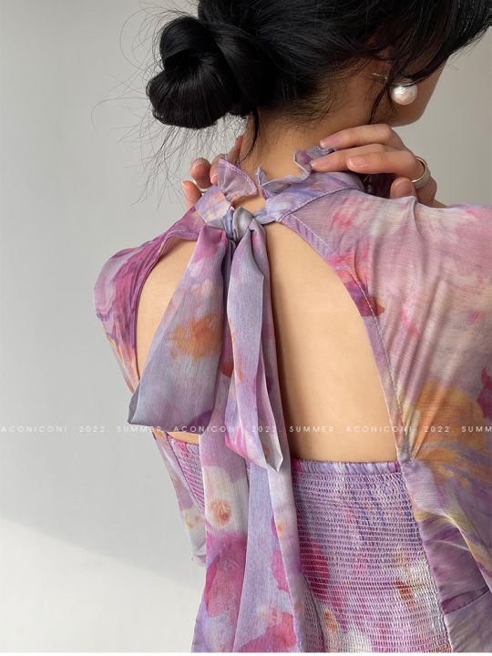 alisa-sonya-women-floral-maxi-dress-vintage-round-collar-short-puff-sleeve-elastic-backless-korean-style-women-casual-purple-floral-dress