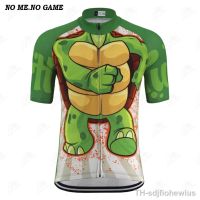 【hot】☬❈♗  Cartoon Turtle Cycling Jersey Mens Short Sleeve Clothing Road Shirts MTB