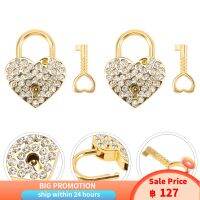 Dreamhigher 2pcs rhinestones padlock ล็อคโลหะรูปหัวใจขนาดเล็กล็อคตกแต่งล็อคด้วยกุญแจ