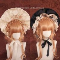 Lolita Hat Victoria Lolita Bonnet Hat Flower Wedding Tea Party Lolita BB Hat Classical Bnt Headdress KC Headband