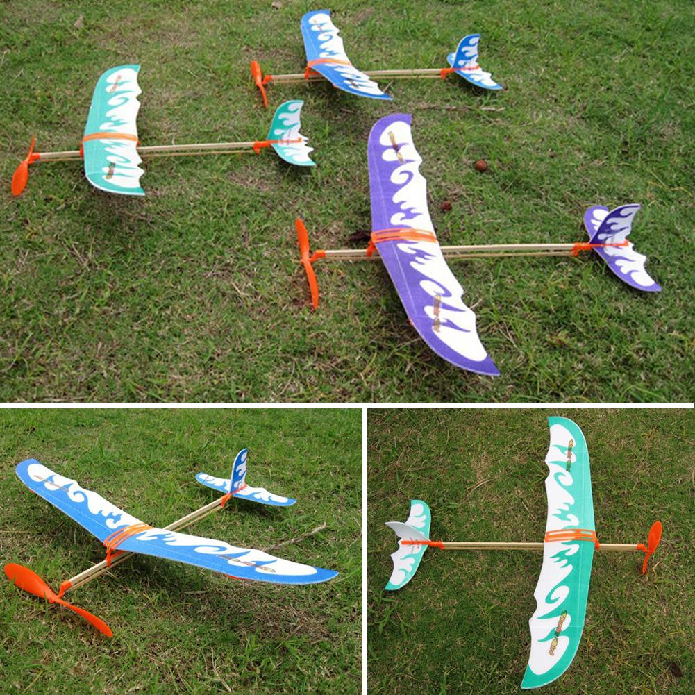 Rubber Band Elastic Powered Glider Flying Plane Airplane DIY Kids Toy Funny HOT! 