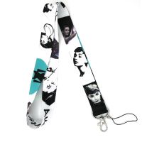 Audrey Hepburn Neck Strap Lanyard For Keys USB ID Card Badge Holder Mobile Phone Straps Rope Cameras Webbing Ribbon Keychain Phone Charms