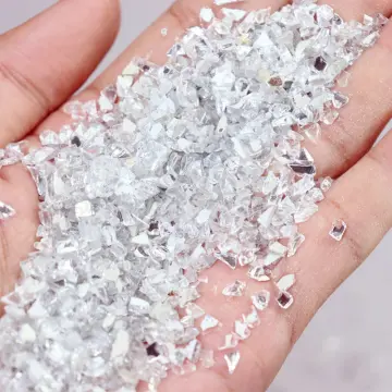 Crushed Glass for Crafts 2-4mm Irregular Glitter Metallic Stone