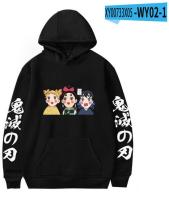 Japan Anime Demon Slayer Print Pullovers Hoodie Loose Hip Hop Sweatshirt Punk Streetwear Harajuku Men Hoodie Size XS-4XL