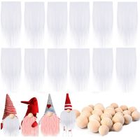 ACCLAIM Set of 12 แต่งงานในงานแต่งงาน เครา GNOME ของขวัญคริสต์มาส DIY อุปกรณ์เสริมของคนแคระ พร้อมลูกบอลไม้ ที่มีคุณภาพสูง งานหัตถกรรมด้วยมือ เคราดำทำด้วยมือ