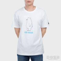 [100% Cotton] DOSH:MENS T-SHIRTSเสื้อยืดคอกลม แขนสั้น ผู้ชาย สีขาว สินค้าลิขสิทธิ์ WE BARE BEARSรุ่นPWBBMT5005